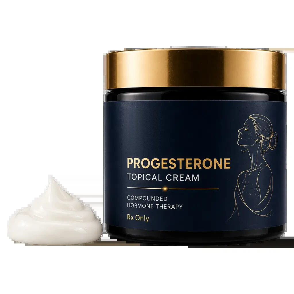 Progesterone topical cream jar by Level IX Labs